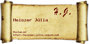 Heiszer Júlia névjegykártya