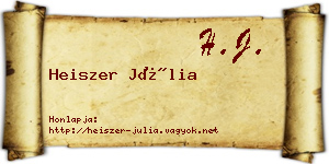 Heiszer Júlia névjegykártya