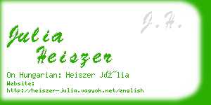 julia heiszer business card